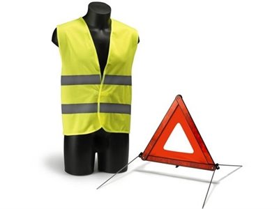 Gevarendriehoekset en veiligheidsvest