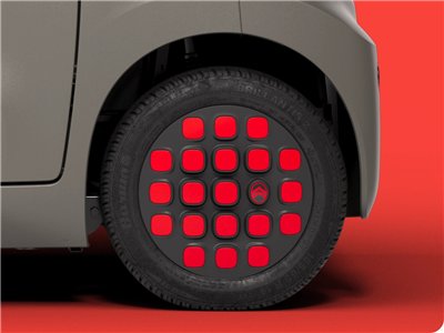 Zestaw 4 kołpaków RED ANDRÉ 14" Citroën Ami