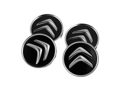 Juego de 4 embellecedores centrales de rueda Citroën - Negros